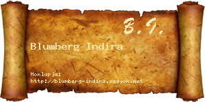 Blumberg Indira névjegykártya